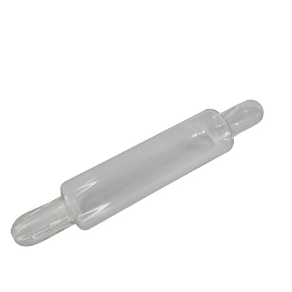 Vintage Art Blown Glass Rolling Pin Hollow Clear - Picture 1 of 5